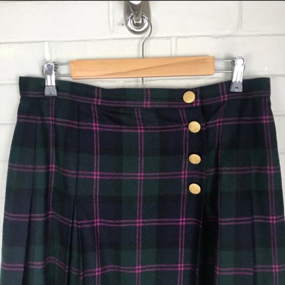 Lord & Taylor Vintage Tartan Plaid Wool Holiday Skirt Size 14P - Picture 2 of 9